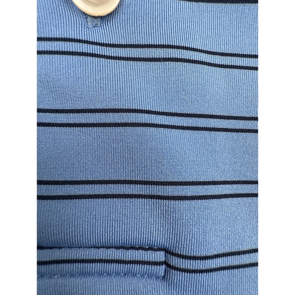 Peter Millar Tour Fit Short Sleeve Blue Black‎ Stripped Polo Men's XL *LOGO* - Picture 9 of 15